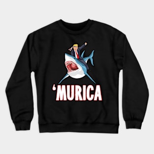 Donald Trump Shark President 4th of July USA America Crewneck Sweatshirt